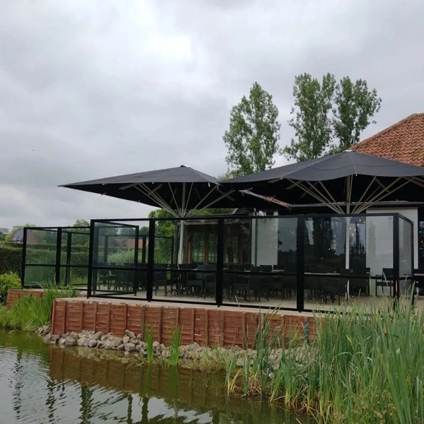 Windscherm met glas Belles